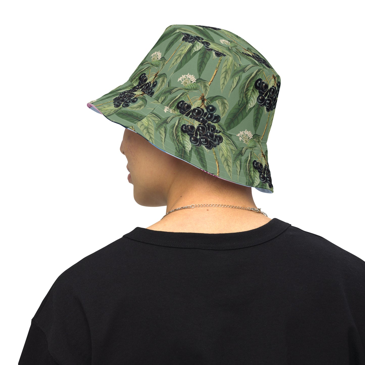 Blue Flower Reversible bucket hat