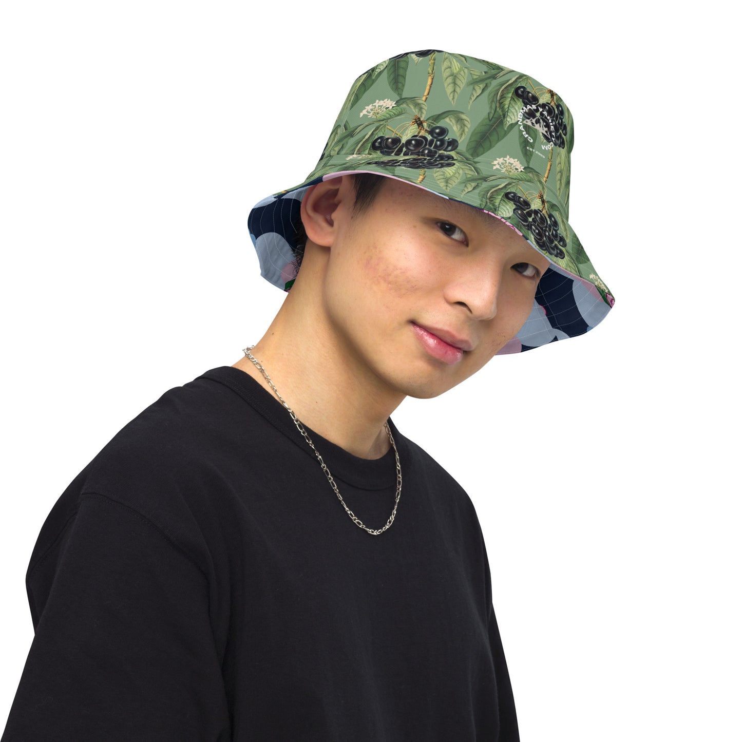 Blue Flower Reversible bucket hat