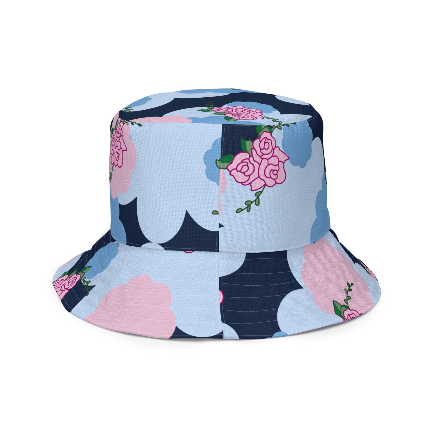 Blue Flower Reversible bucket hat