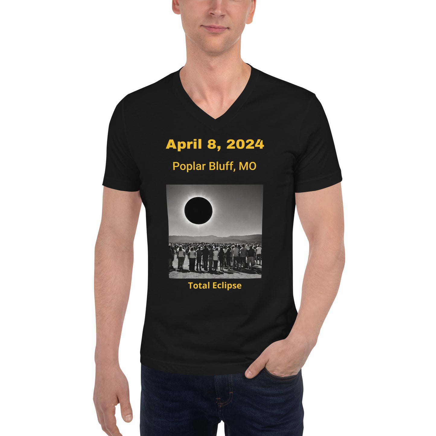 Eclipse Unisex Short Sleeve V-Neck T-Shirt