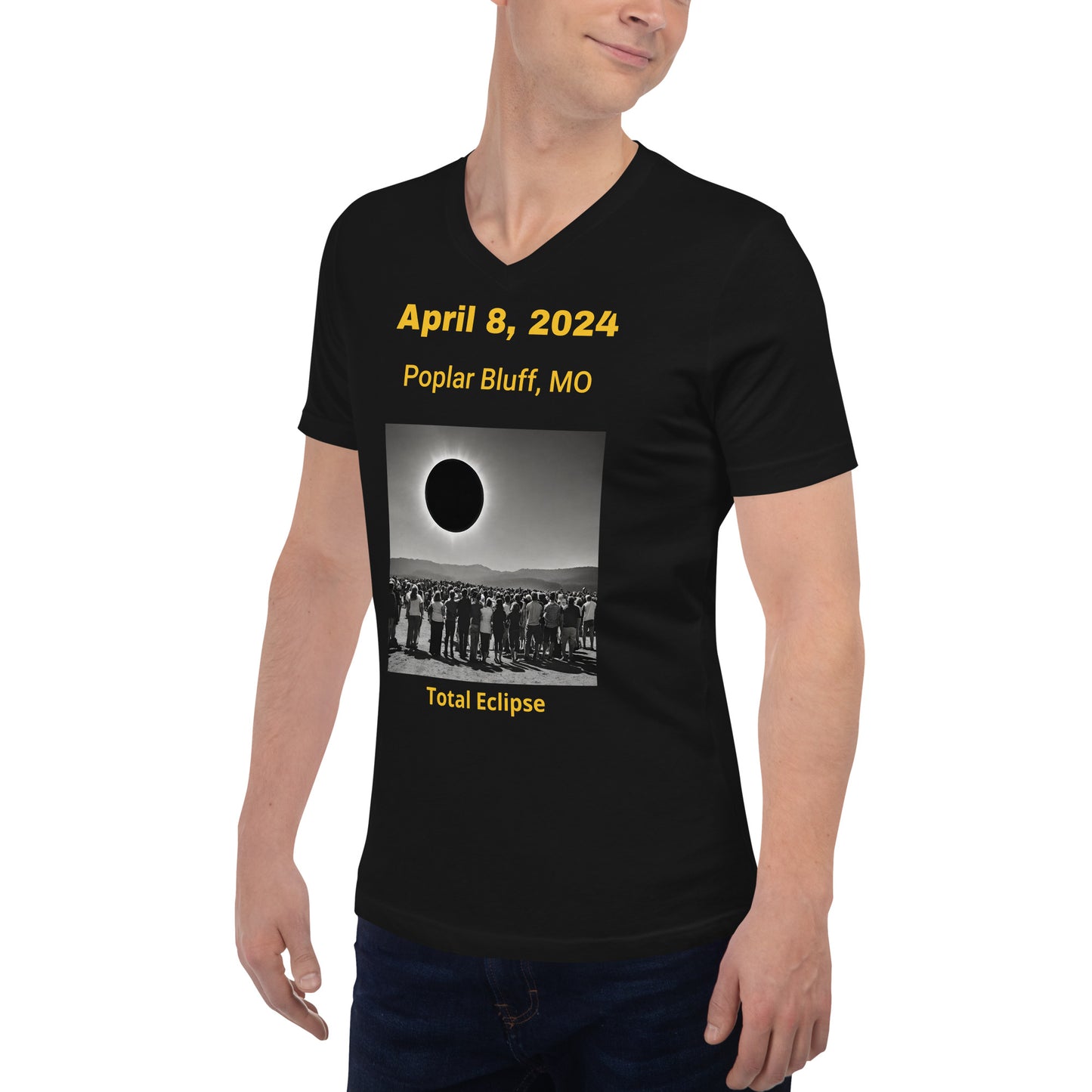 Eclipse Unisex Short Sleeve V-Neck T-Shirt