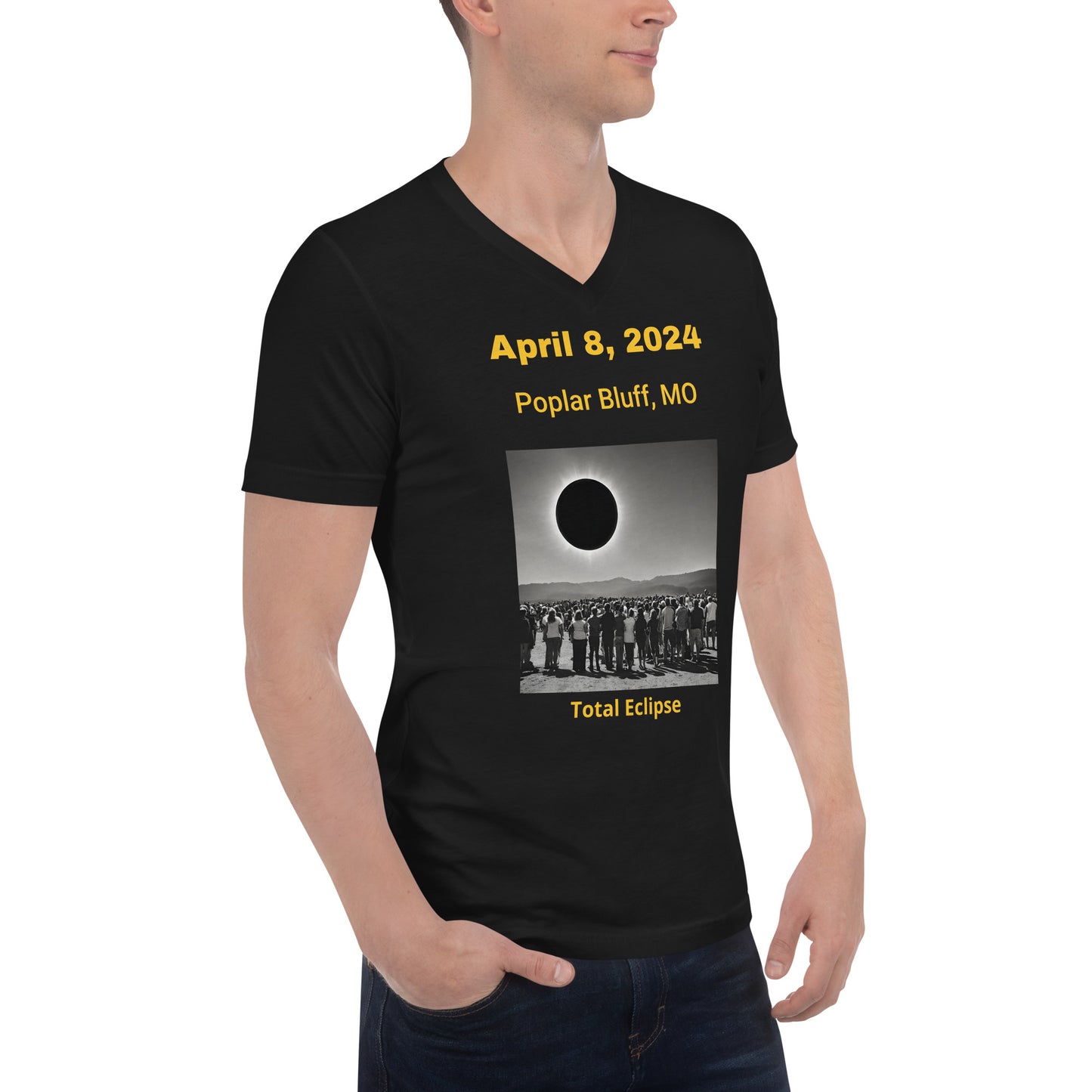 Eclipse Unisex Short Sleeve V-Neck T-Shirt