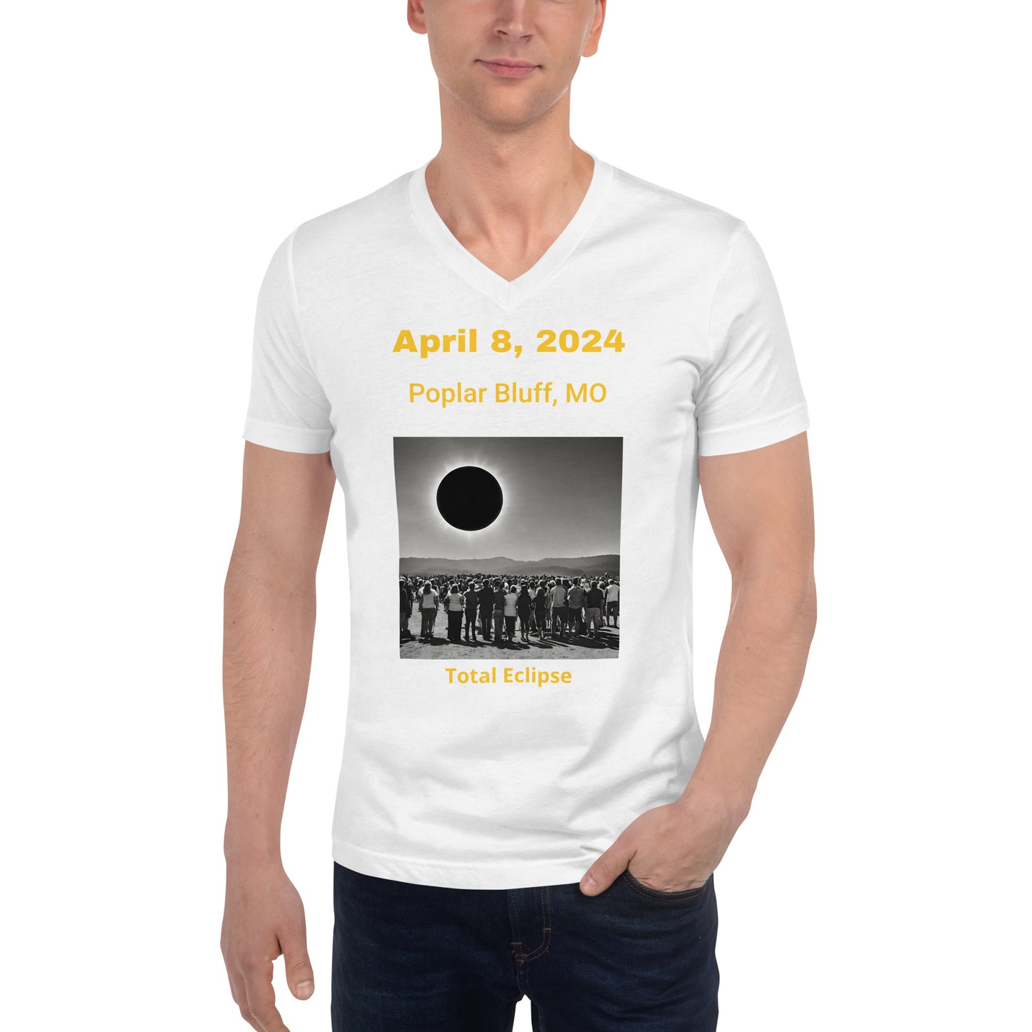Eclipse Unisex Short Sleeve V-Neck T-Shirt