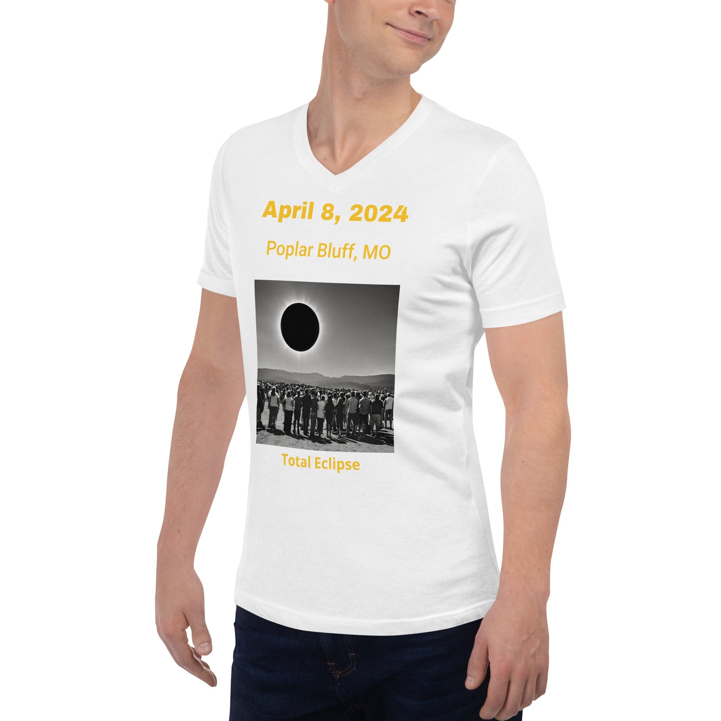 Eclipse Unisex Short Sleeve V-Neck T-Shirt
