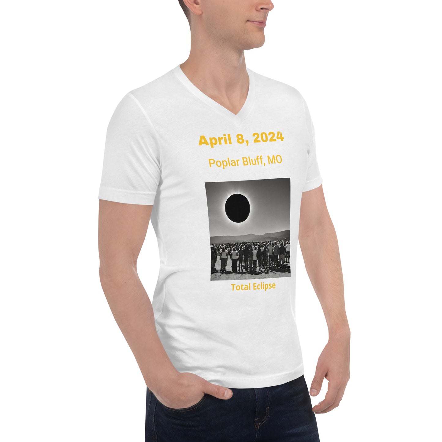 Eclipse Unisex Short Sleeve V-Neck T-Shirt